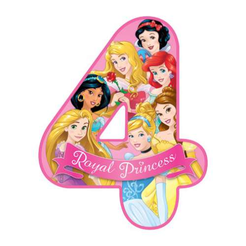 Disney Princess Number 4 Edible Icing Image - Click Image to Close